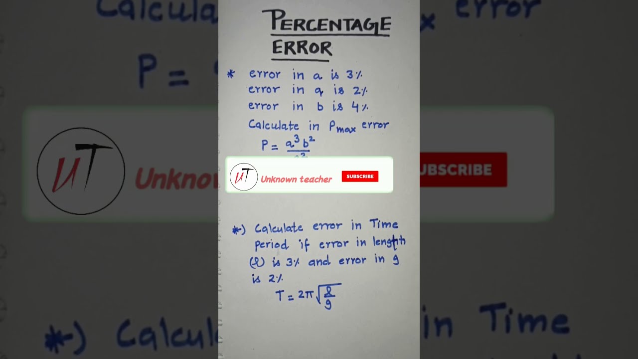 PERCENTAGE ERROR CALCULATION SUPER TRICK FOR NDA//JEE//AIRFORCE GROUP X/COAST GUARD/CLASS 11 PHYSICS