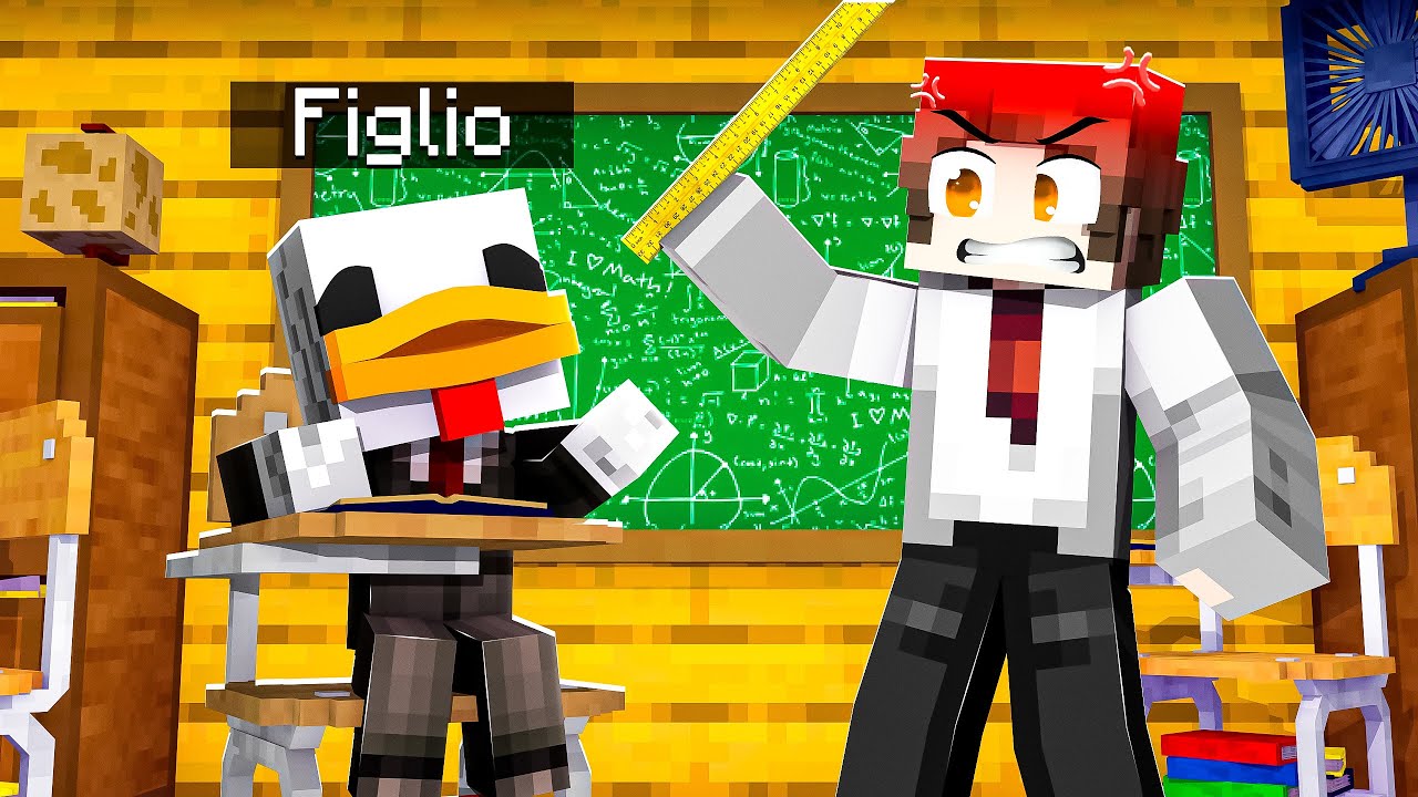 IL PRIMO GIORNO DI SCUOLA DI MIO FIGLIO SU MINECRAFT
