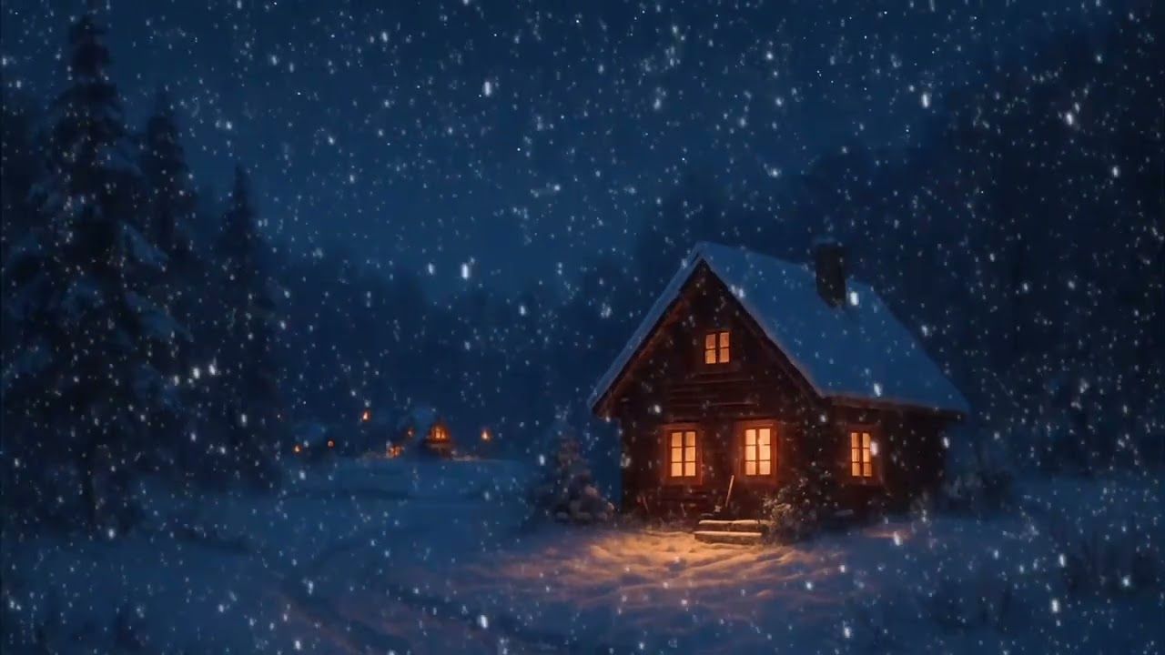 Cozy snowfall at the cabin 2 Hour relaxing winter atmosphere 