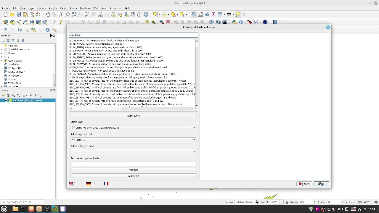 How to download Eurostat data from within QGIS