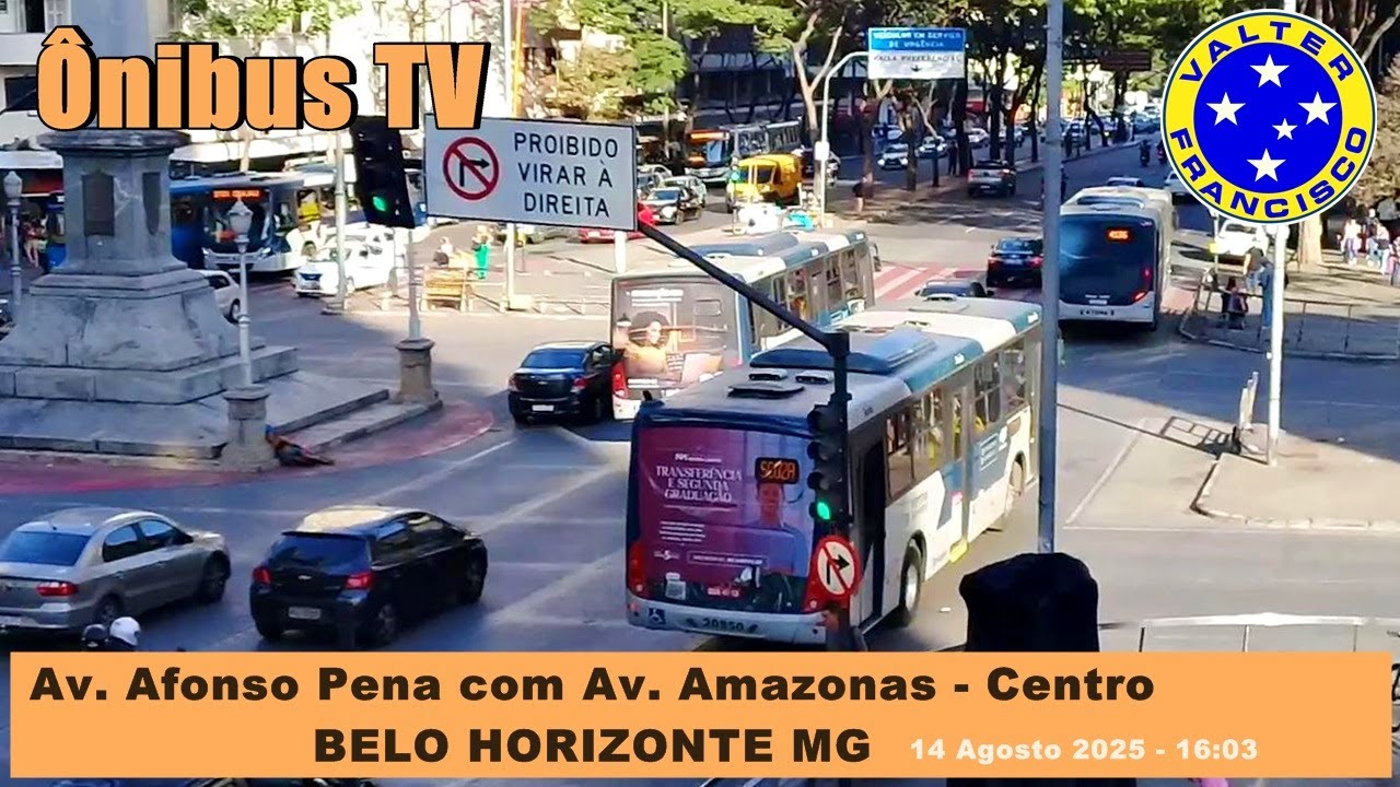 Av.  Afonso Pena com Av.  Amazonas - Centro - Belo Horizonte MG - Movimento de Ônibus