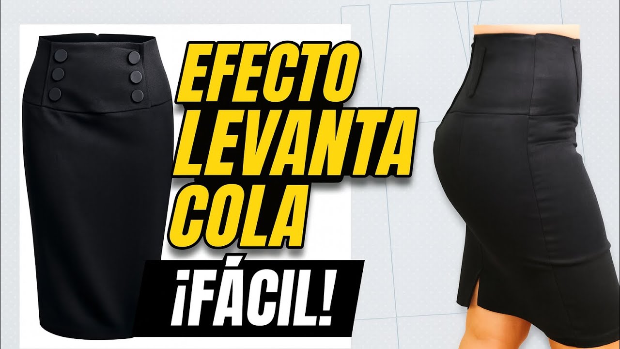 Cómo crear el efecto “LEVANTA COLA 🍑” en una falda básica  Patrón y transformación paso a paso