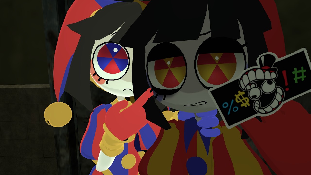 Pomni and Evil Pomni Smile in a room (VrChat)