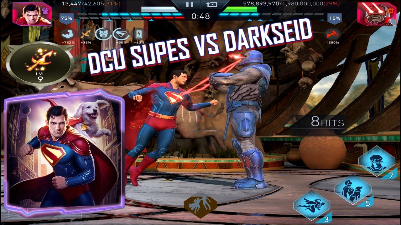 DCU Superman vs Chaos Darkseid (Darkseid Guide) | Injustice 2 Mobile