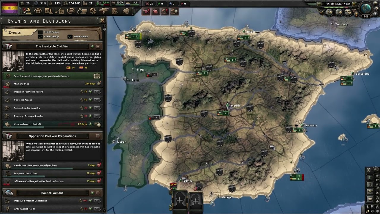 Republican Spain - Spanish Civil War Mini Game Explanation / Guide / How to - HOI4 all DLC Enabled
