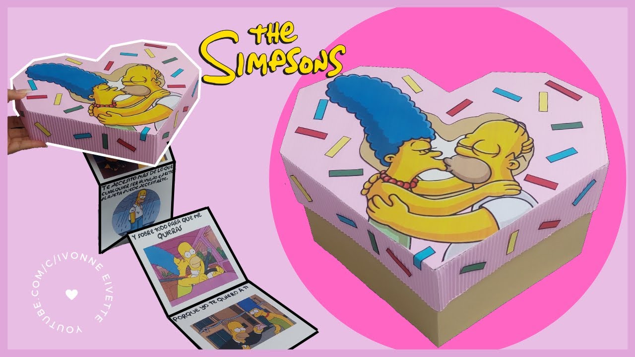 Caja de REGALO EXPANDIBLE para mi novio SIMPSONS || HOMERO Y MARGE || Caja expandible