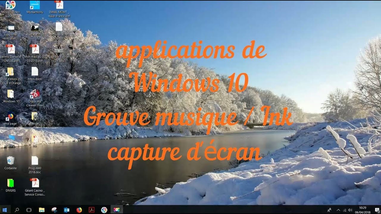 Grouve musique, capture d'écran et Windows Ink de Windows 10