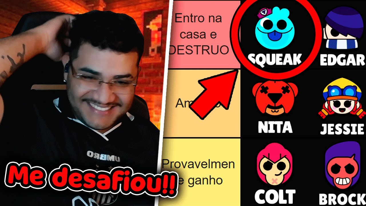 Fui DESAFIADO na tierlist do gaebe de BRAWLERS que eu QUEBRARIA NO SOCO! 😂👎
