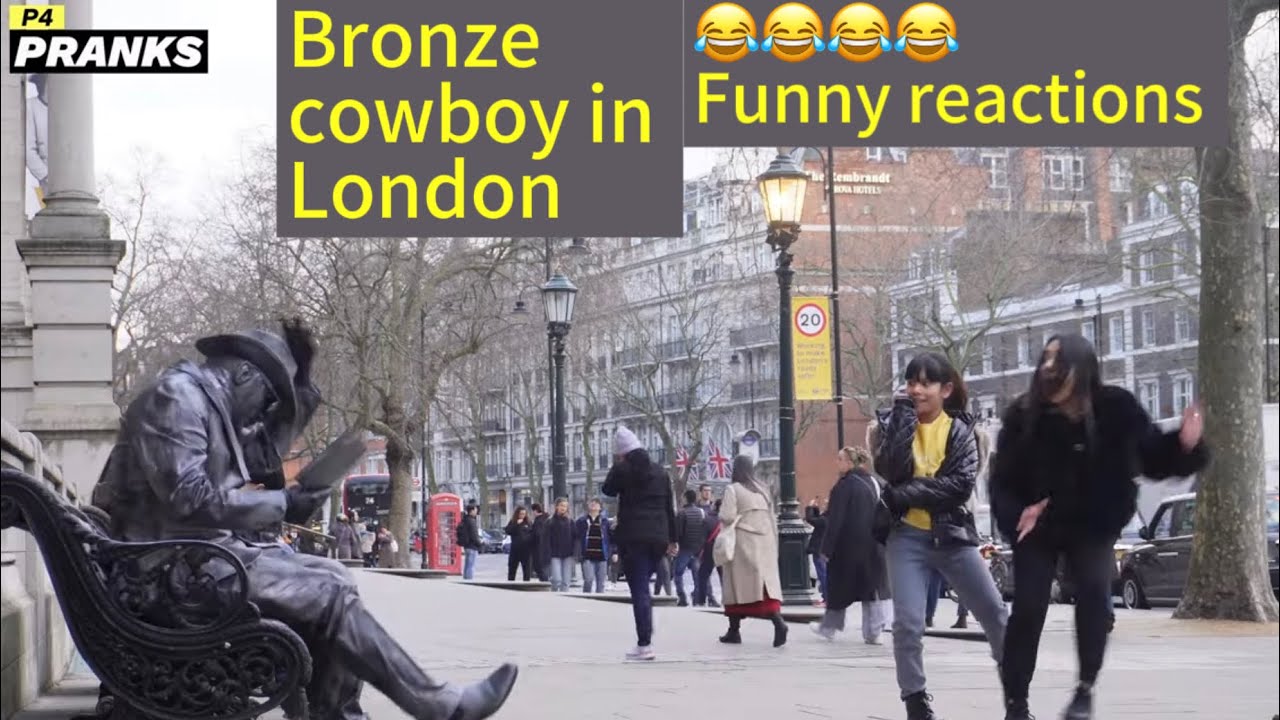 11) Statue moving in real life in London!Living statue street performer in London!#P4pranks_Official