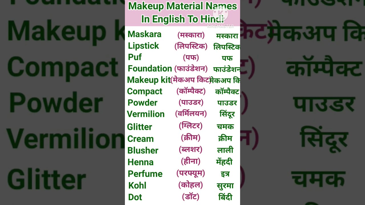 Makeup Material Names In English To Hindi #english #shorts #viral