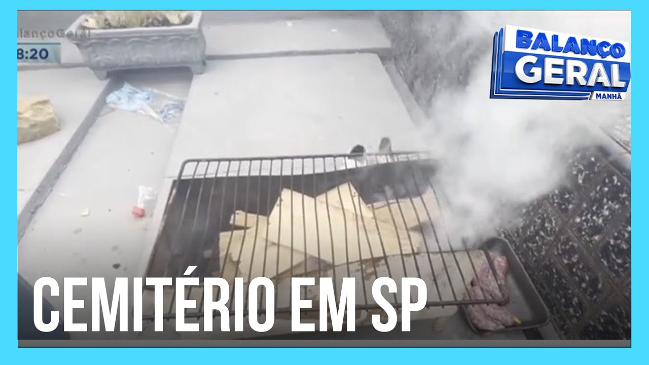Pessoas moram em cemitério de SP e transformam túmulo em bancada de cozinha