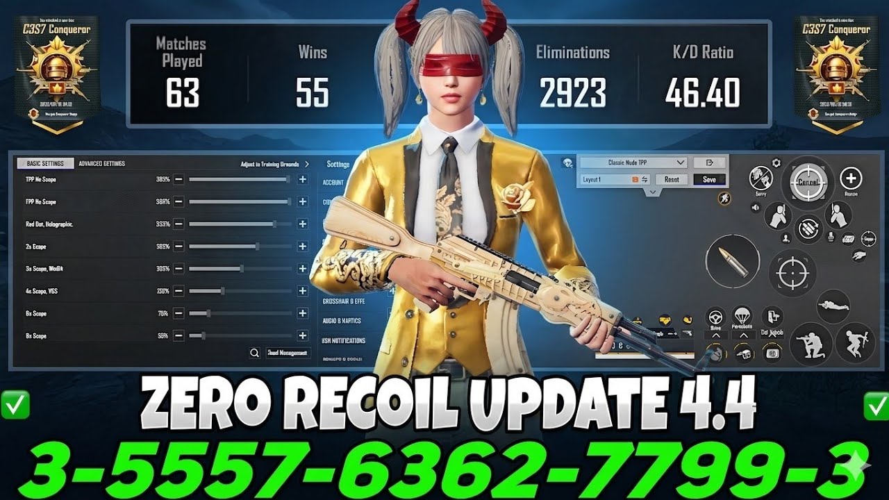 NEW UPDATE 4.4 CODE 🔥 PUBG MOBILE/BGMI SENSITIVITY SETTINGS 2026 | BEST SCOPE SENSITIVITY SETTINGS✅