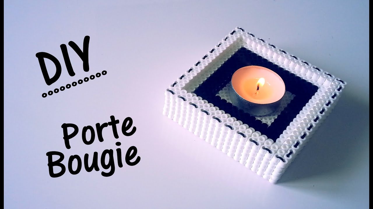 ♡ DIY Création porte bougie avec des perles à repasser Hama