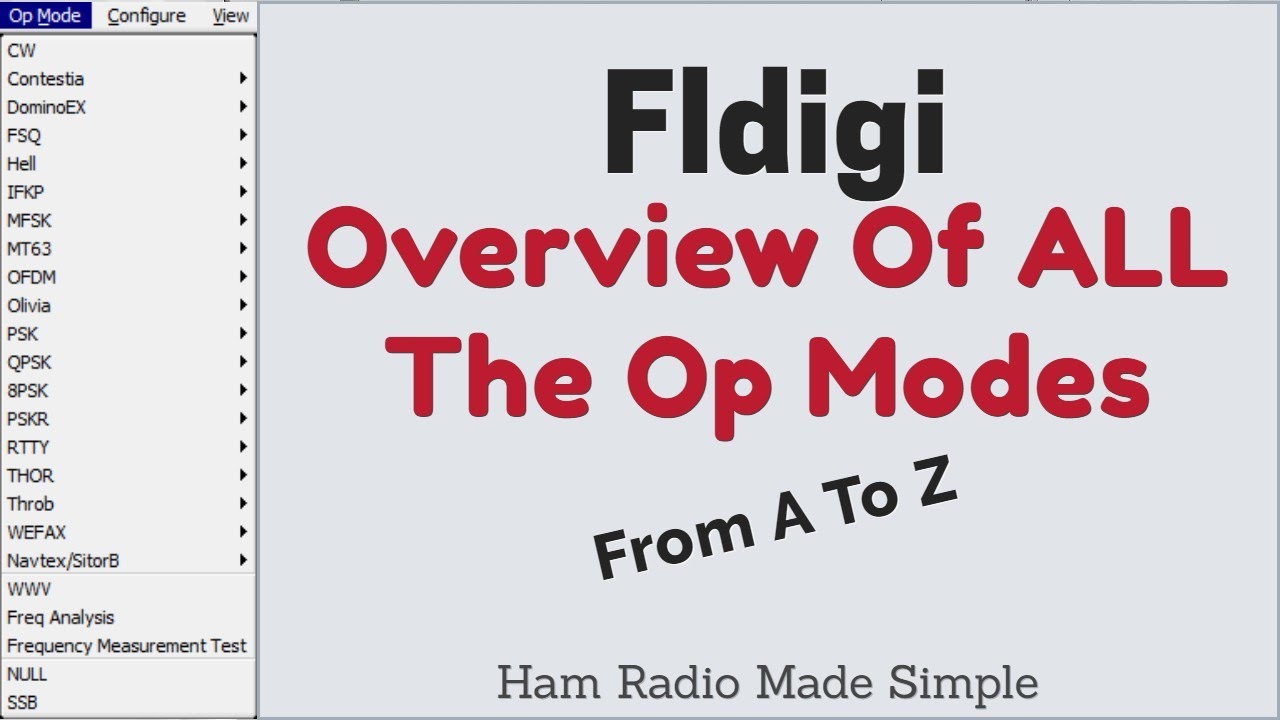 Обзор всех операционных режимов Fldigi