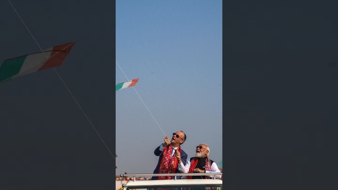 PM Modi & German Chancellor Friedrich Merz take participate in International kite festival | #shorts
