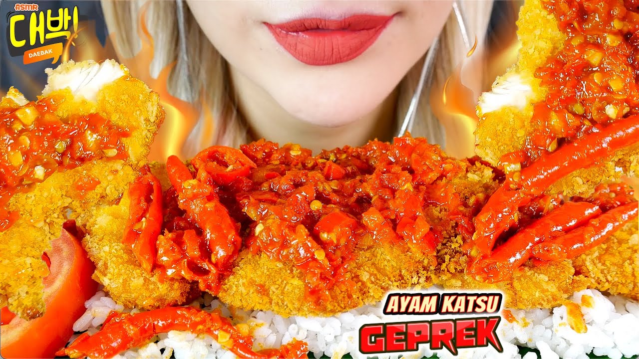 ASMR 🍗💥AYAM KATSU GEPREK SAMBAL MERCON🌶 | SPICY CHICKEN KATSU