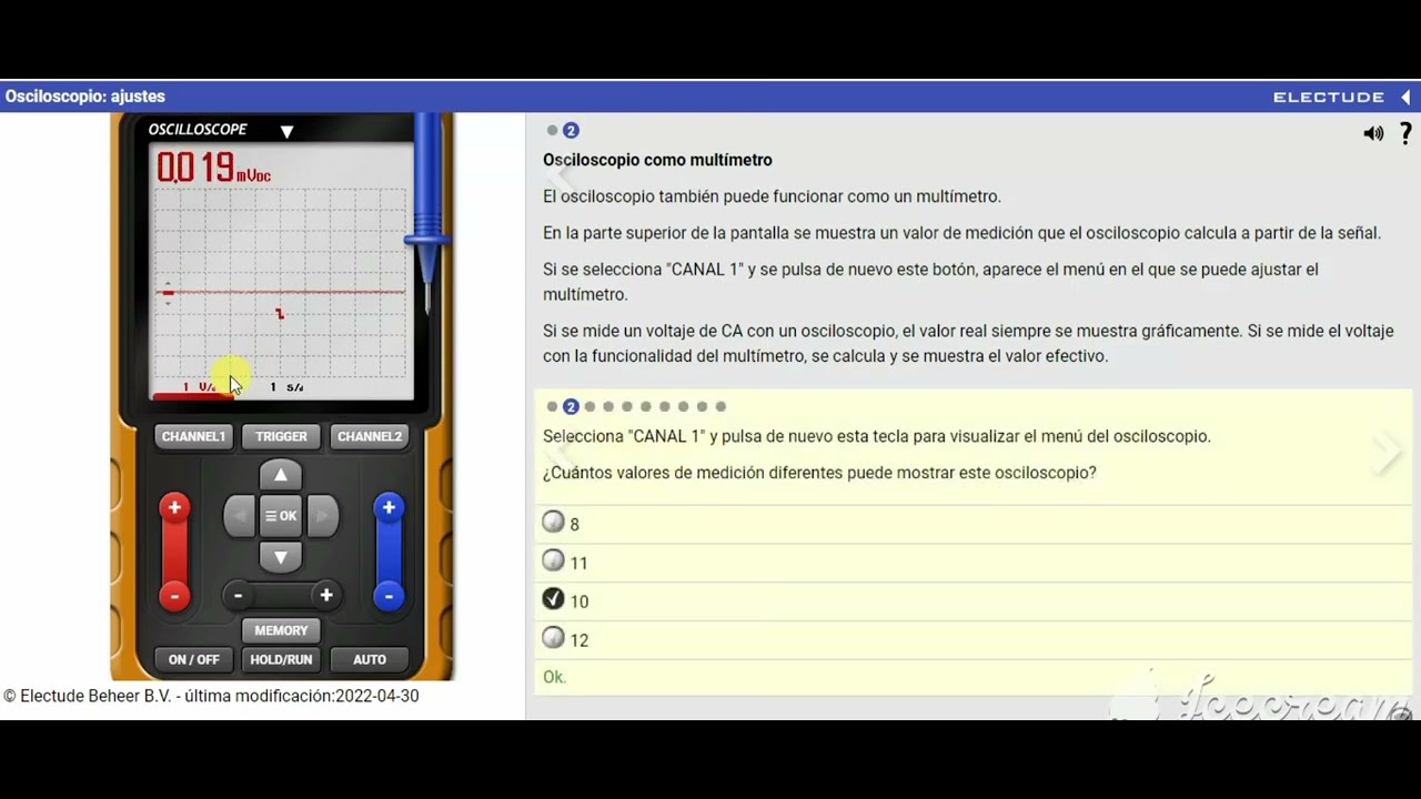 Osciloscopio: ajustes electude