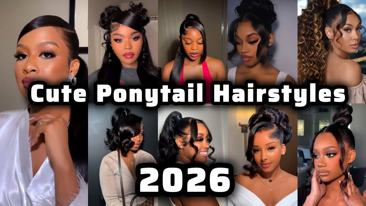 ‼️2026 Cute Ponytail Black Girl Hairstyles To Try /  Ponytail | Bangs Clip-in's For Black Women