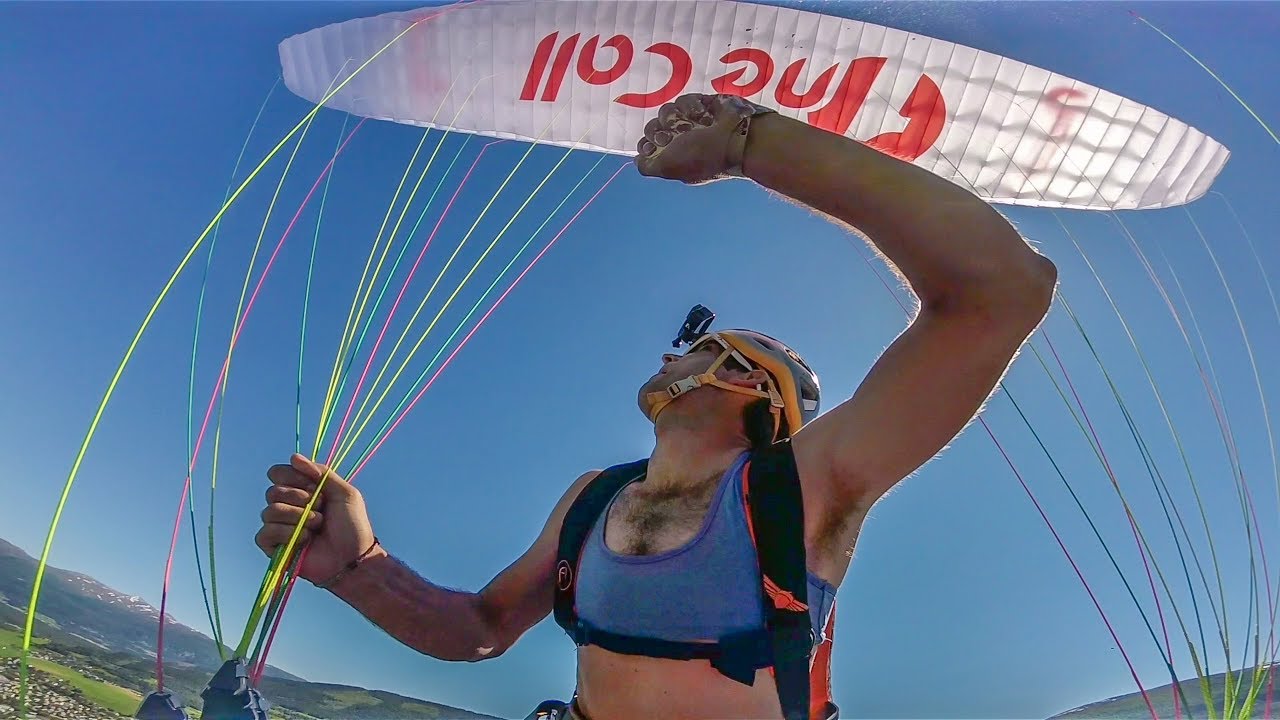 Paragliding and Climbing!  Crazy stunt in Ekstremsportveko