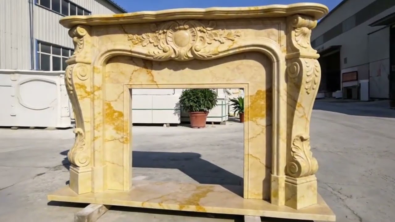 Marble Fireplace Masterpiece: Carving Elegance into Stone 