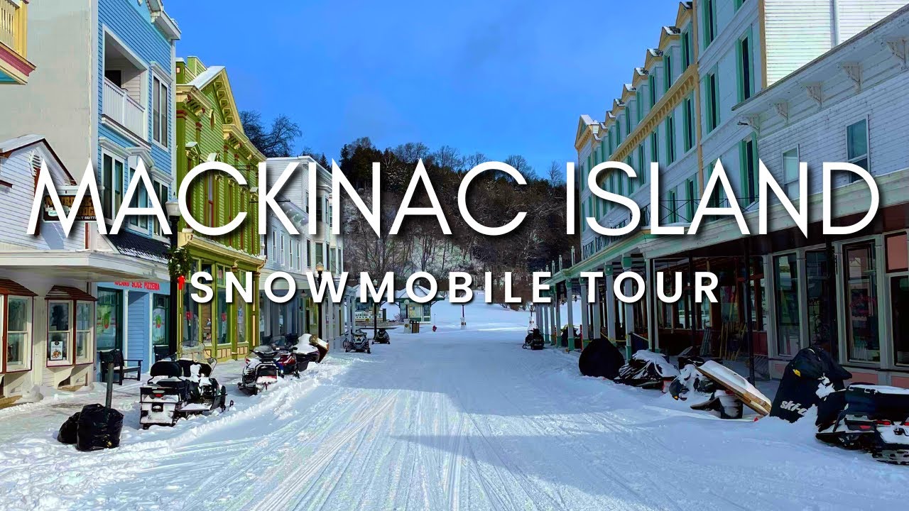 Winter Snowmobile Tour Of Mackinac Island 2024 - Peaceful Music and Relaxing Winter Scenes