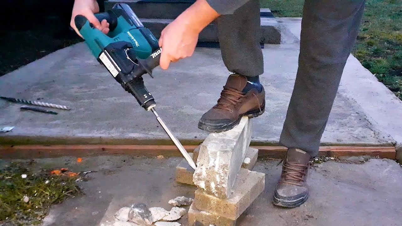 Testing the Makita DHR243 Brushless 2J Hammer Drill in Concrete