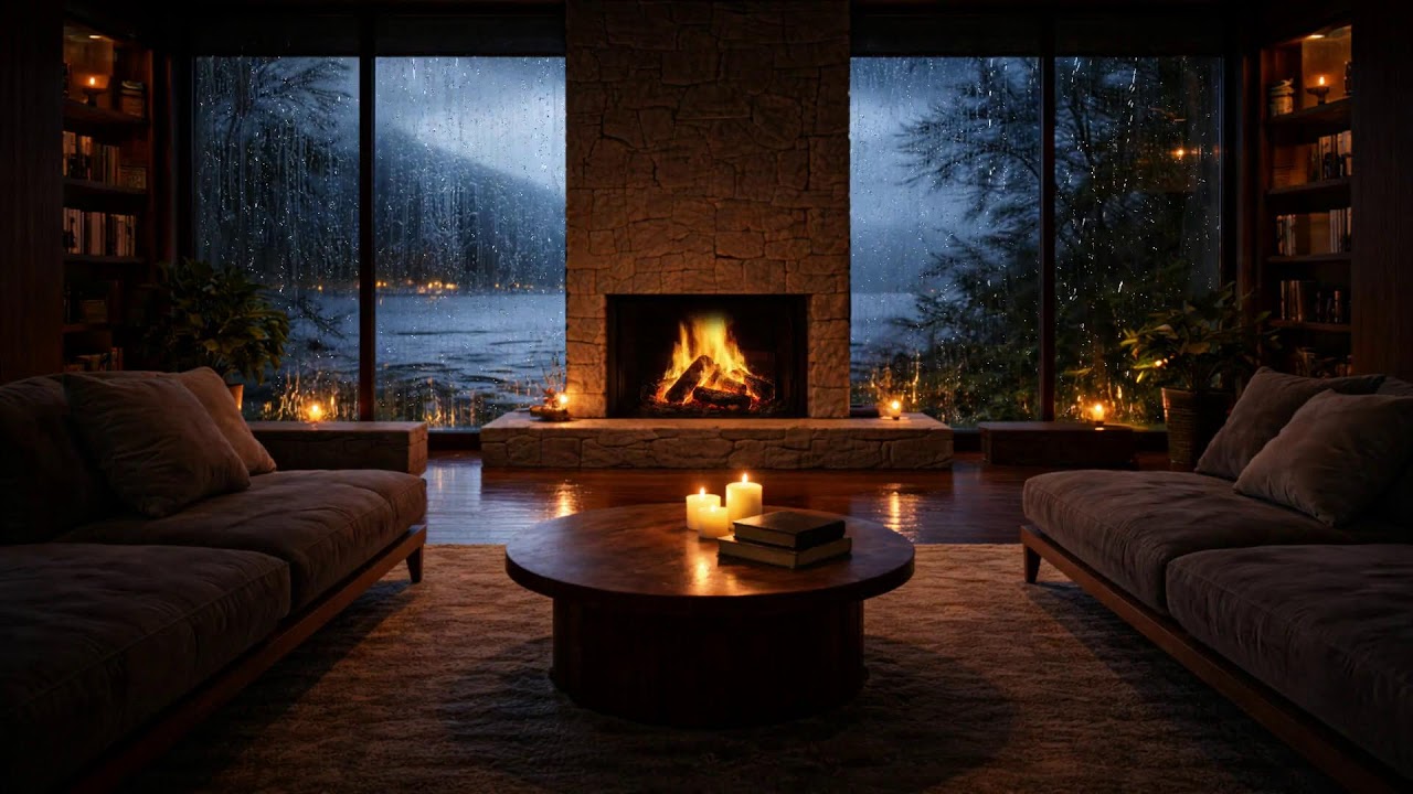 Rainy Cabin Jazz 🎷 Late Night Study & Relax