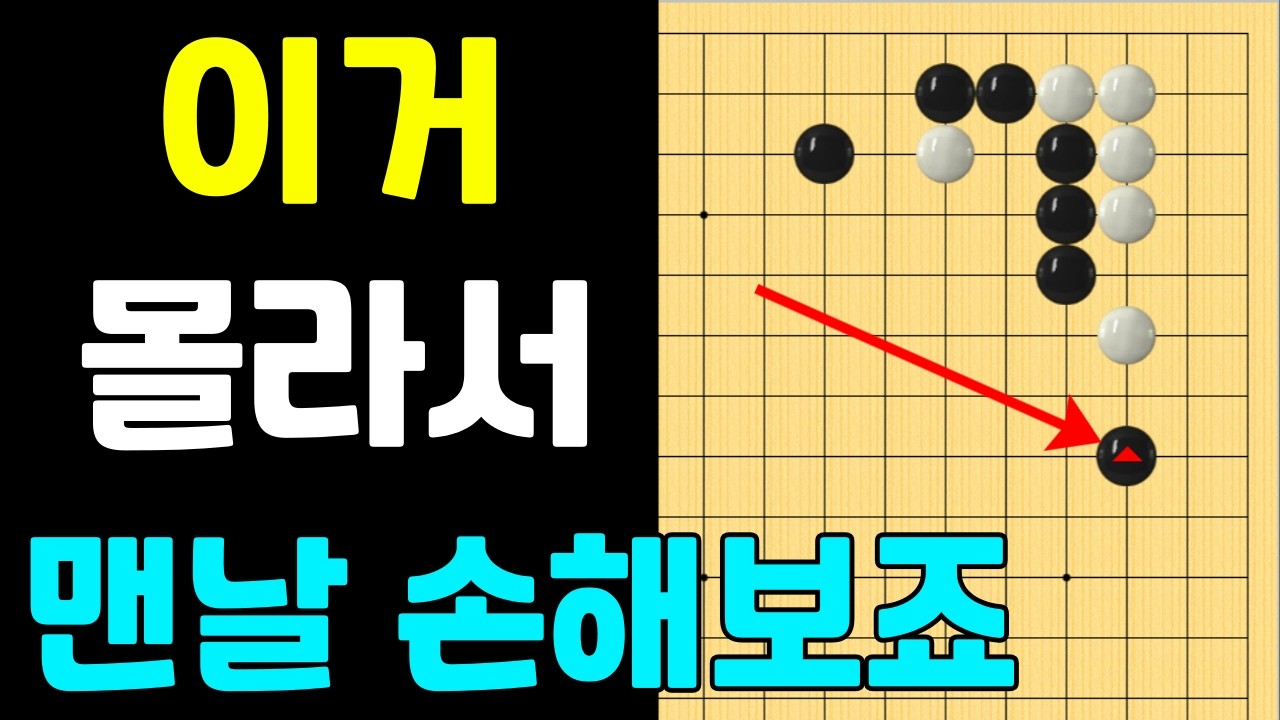 [초반50수] 화점 1칸 협공 정석,  1칸 압박 공방전