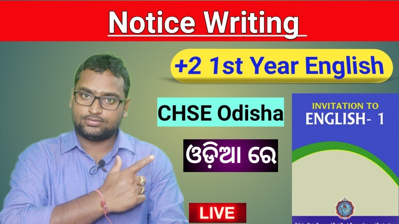 Notice Writing +2 1st Year English | Class 11 English | Arts | Science | Commerce | CHSE Odisha