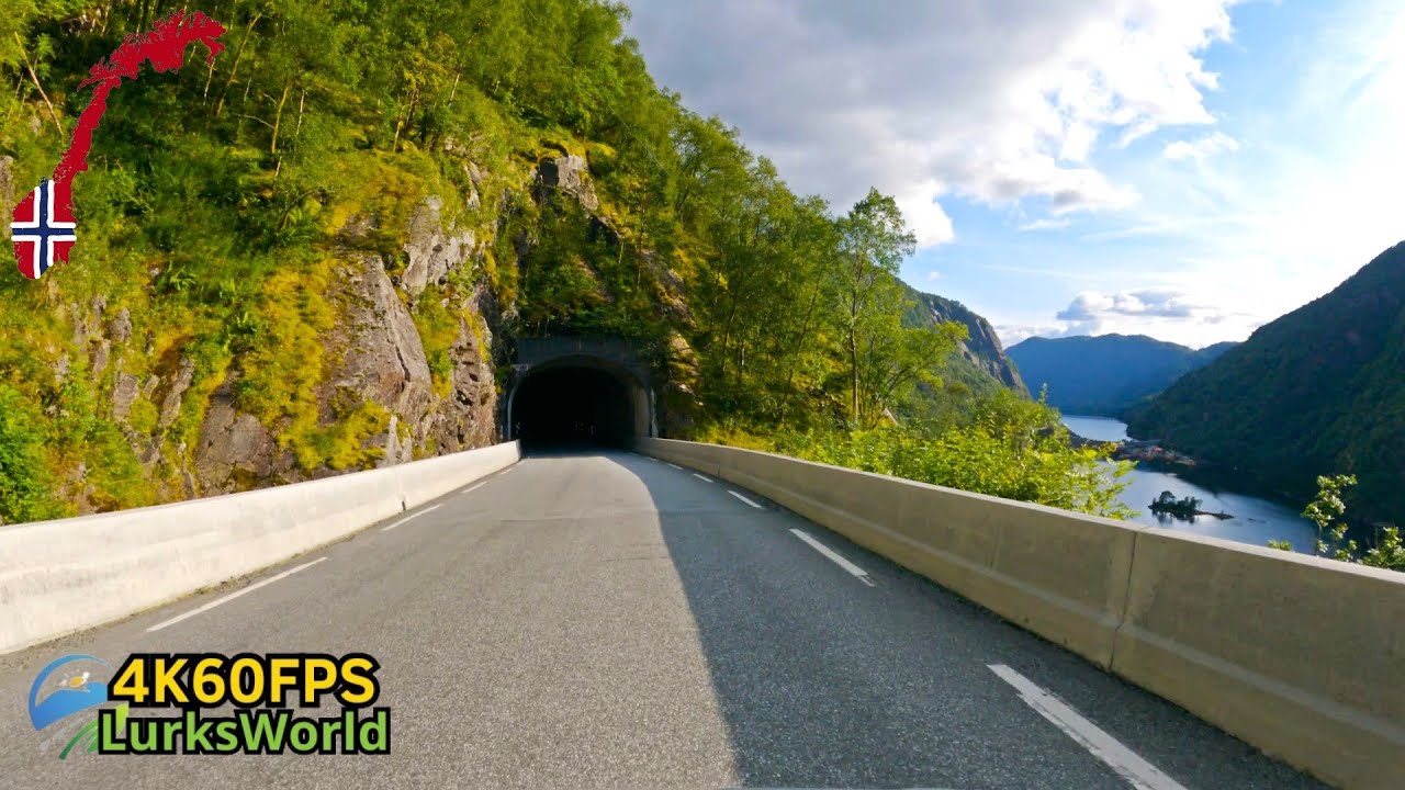 Scenic Drive in Norway - Sand To Røldal road Fv520 - 4K60