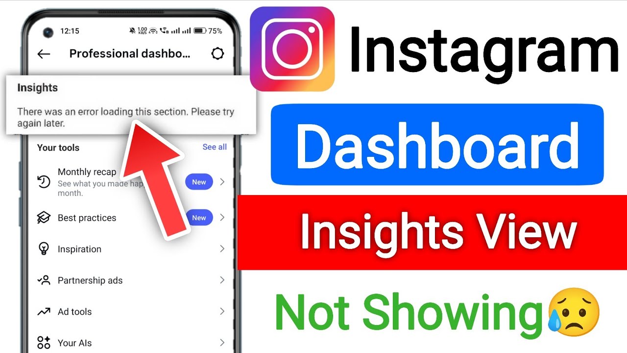 There was an error loading this section. Please try again later || Instagram dashboard not showing