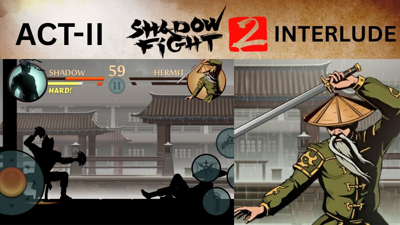 Shadow Fight 2 || Shadow Vs Hermit And His Bodyguards | Interlude | Act-II | Secret Path | #shadow