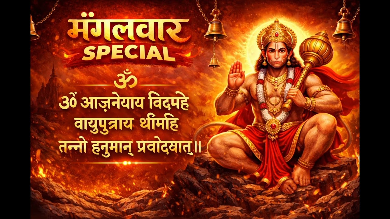 हनुमान गायत्री मंत्र |  मंगलवार विशेष | Hanuman Gayatri Mantra for Strength & Protection