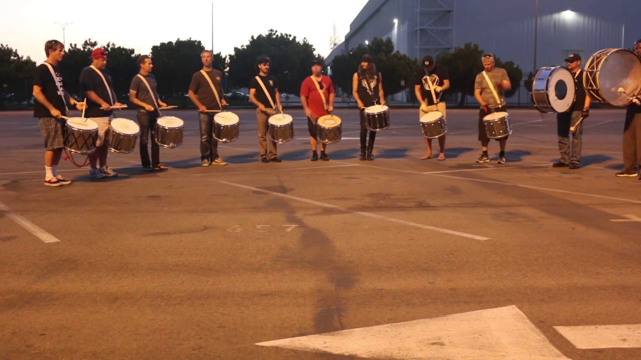 Long Beach Wilson alumni Drummers getting ready for the class of 1987 reunion