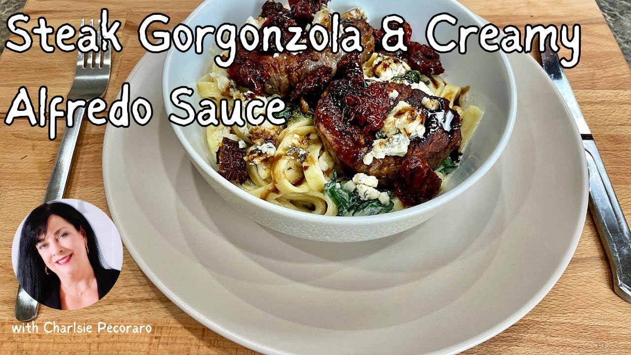 Steak Gorgonzola with Alfredo Sauce & Pasta. A copycat recipe!