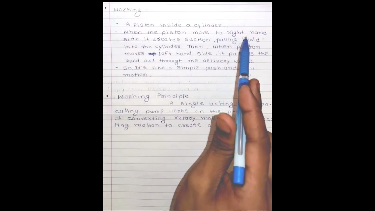 single acting reciprocating pump (fluid mechanics)