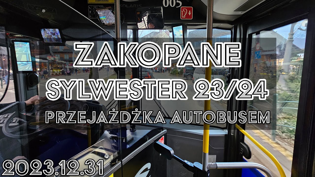 🔴Zakopane, przejazd autobusem w Sylwestra, 2023.12.31 ASMR