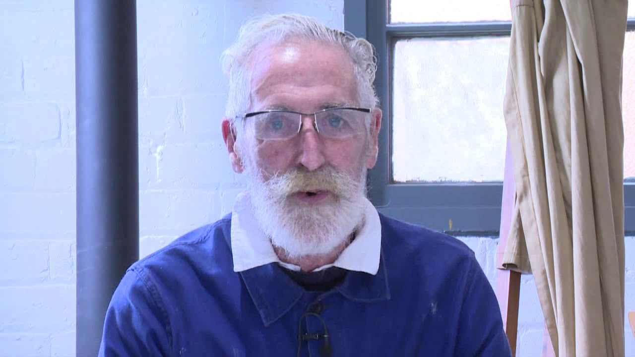 John Byrne in his studio