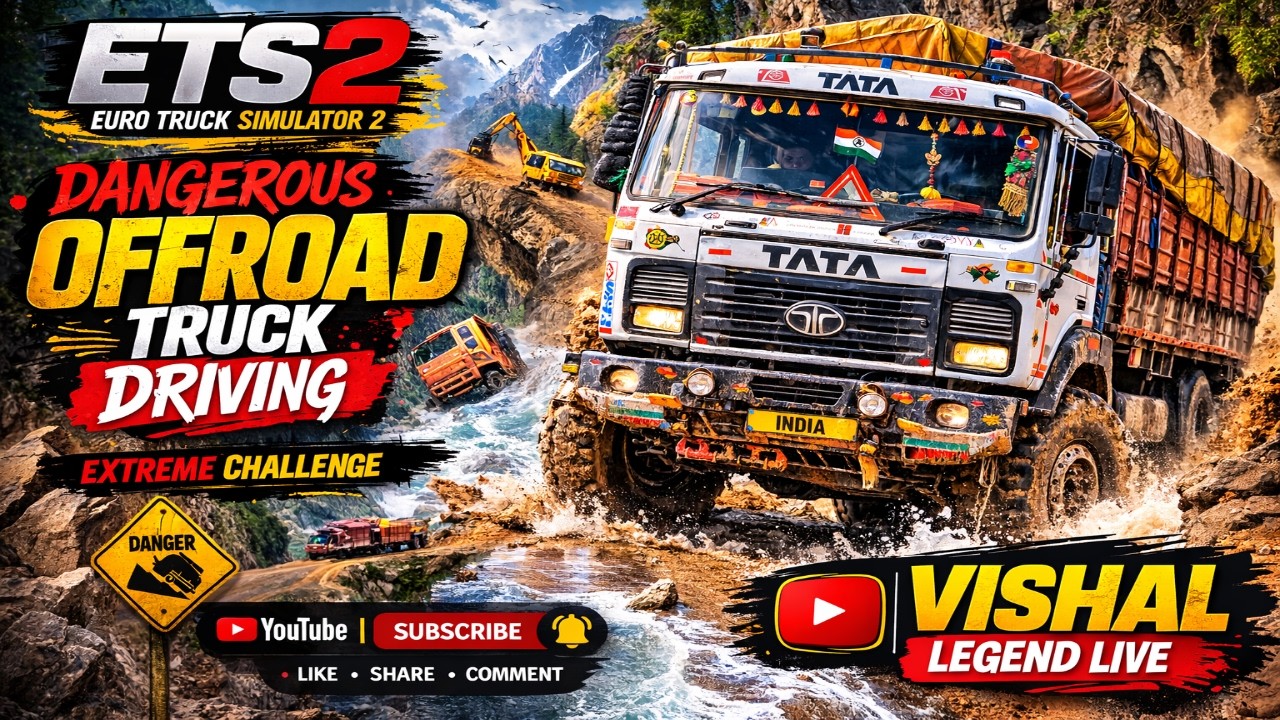 🔴 ETS2 TATA Truck Dangerous Offroad Indian Truck Driver 🚛 #shortsfeed #shorts #ets2 #live #dangerous