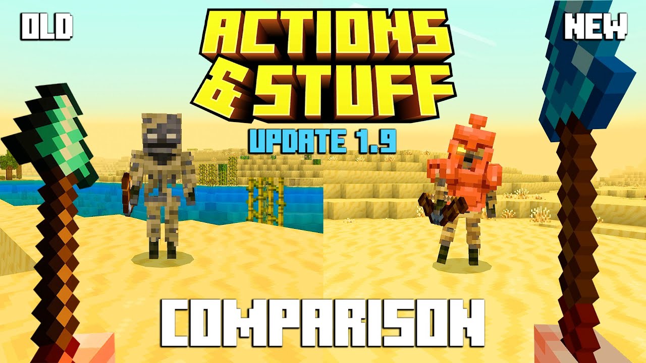ACTIONS & STUFF 1.9 (NEW) UPDATE COMPARISON in Minecraft Bedrock