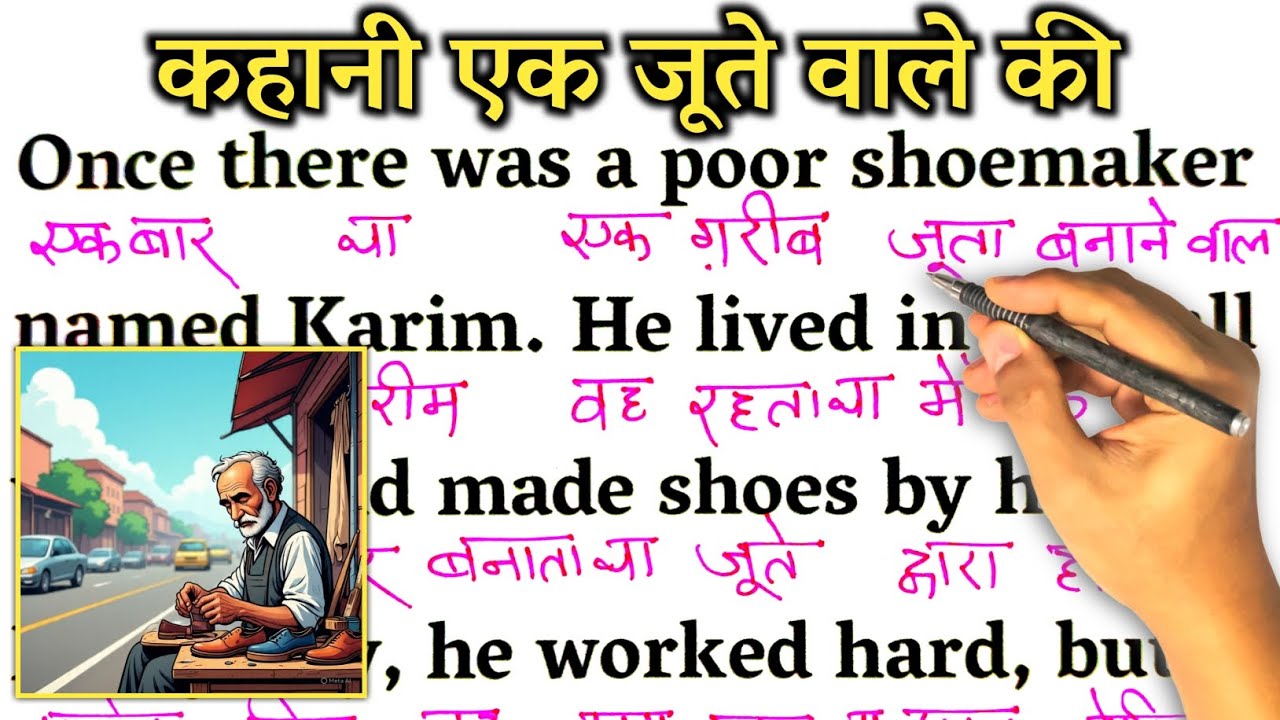 The Story Of A Shoemaker / Zero से इंग्लिश पढ़ना कैसे सीखें / english reading for beginners/ English