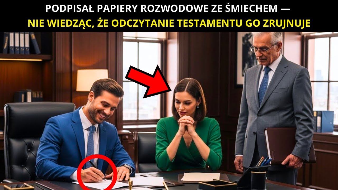 PODPISAŁ PAPIERY ROZWODOWE ZE ŚMIECHEM, NIE WIEDZĄC, ŻE ODCZYTANIE TESTAMENTU GO ZRUJNUJE