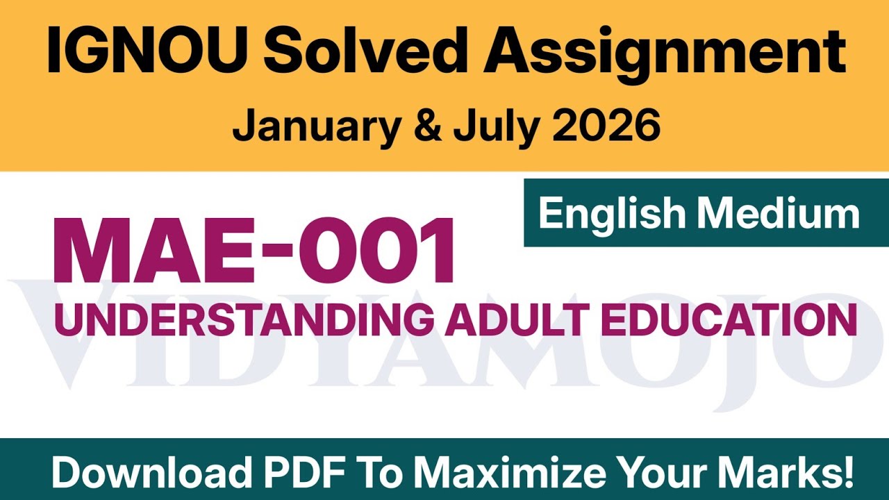 IGNOU MAE 001 Solved Assignment 2026 English Medium PDF Download