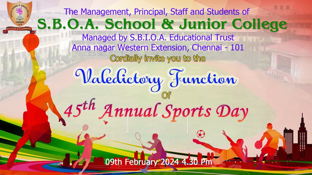 45th Annual Sports Day Celebrations S.B.O.A. School & Junior College 09.02.2024
