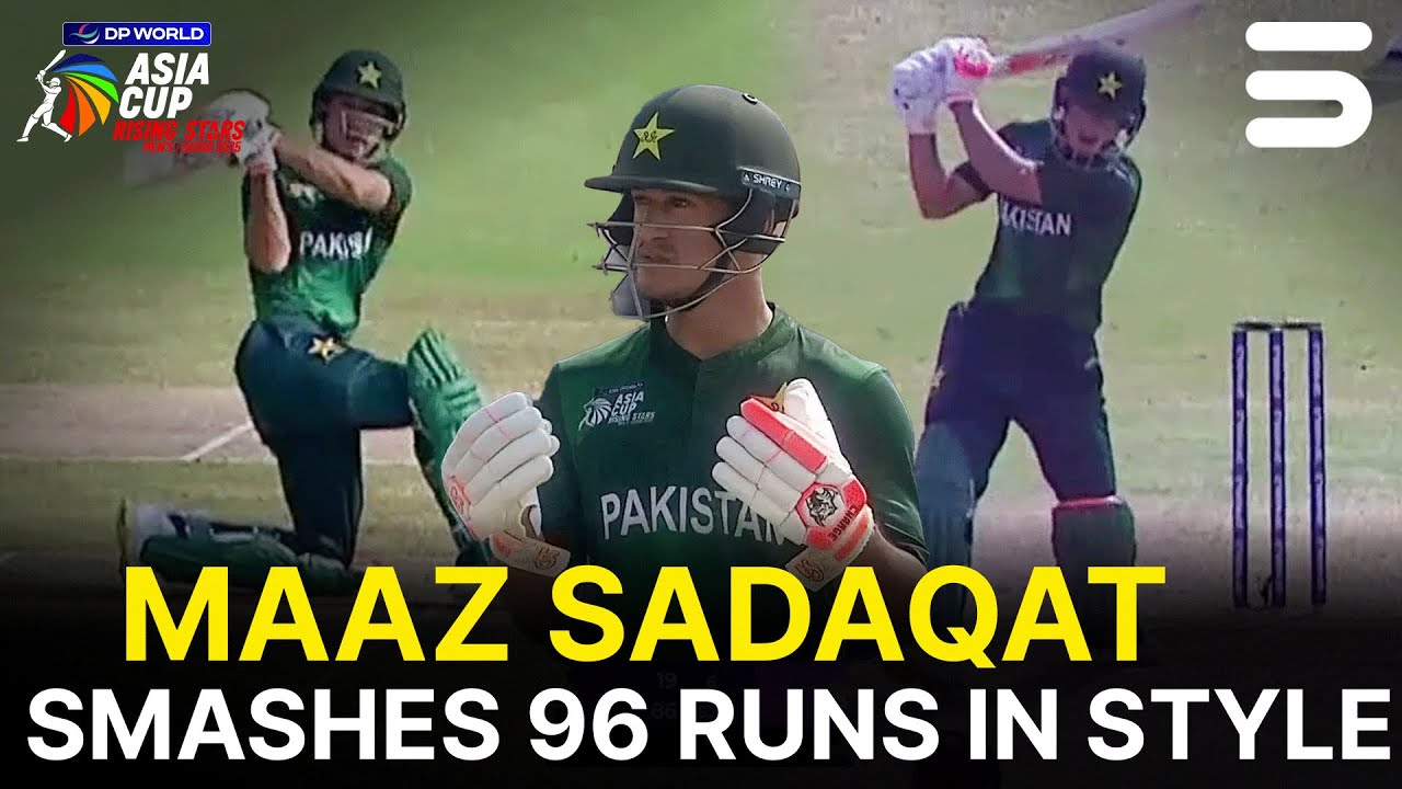 Maaz Sadaqat&rsquo;s Unbeaten 96 Runs | Pakistan vs Oman | M1 | DP World Asia Cup Rising Stars 2025 | ZH1K