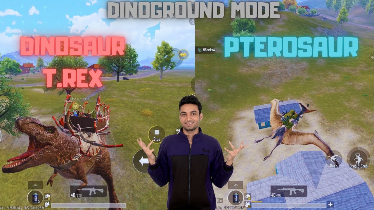 Riding Dinosaur T REX & Pterosaur In Dinoground Mode Pubg Mobile New Update