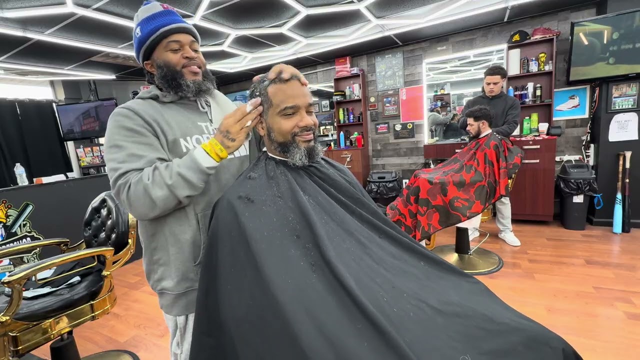 Best Barber in Willow Grove - Curly Top with Crazy Beard Work - Black Barber Near Me!