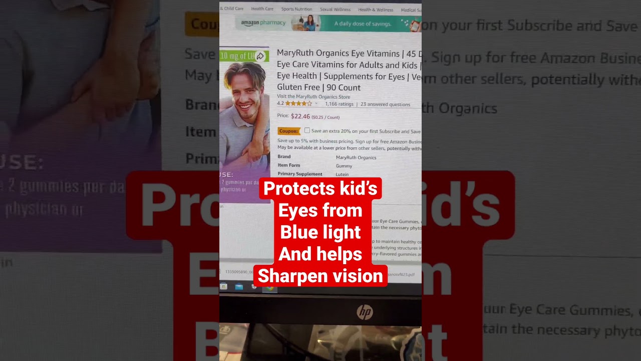 Best Eye Vitamins For Kids. #eyehealth #lutein #bluelight #bluelightglasses