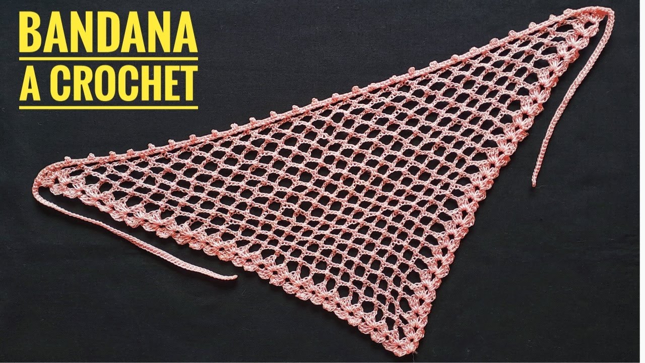 Bandana a Crochet Tutorial paso a paso/Cómo Tejer Bandana a Ganchillo/Tutorial de Pañuelo a Crochet