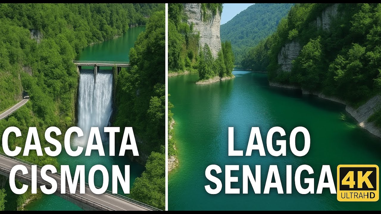 Cascata Cismon e Lago Senaiga in 4K 🚁 | Natura Selvaggia e Paesaggi Tranquilli Visti dal Drone